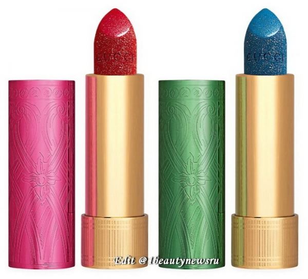 Глиттерные губные помады Gucci Rouge a Levres Lunaison Glitter Lipstick Holiday 2020 (уже в продаже): информация и свотчи